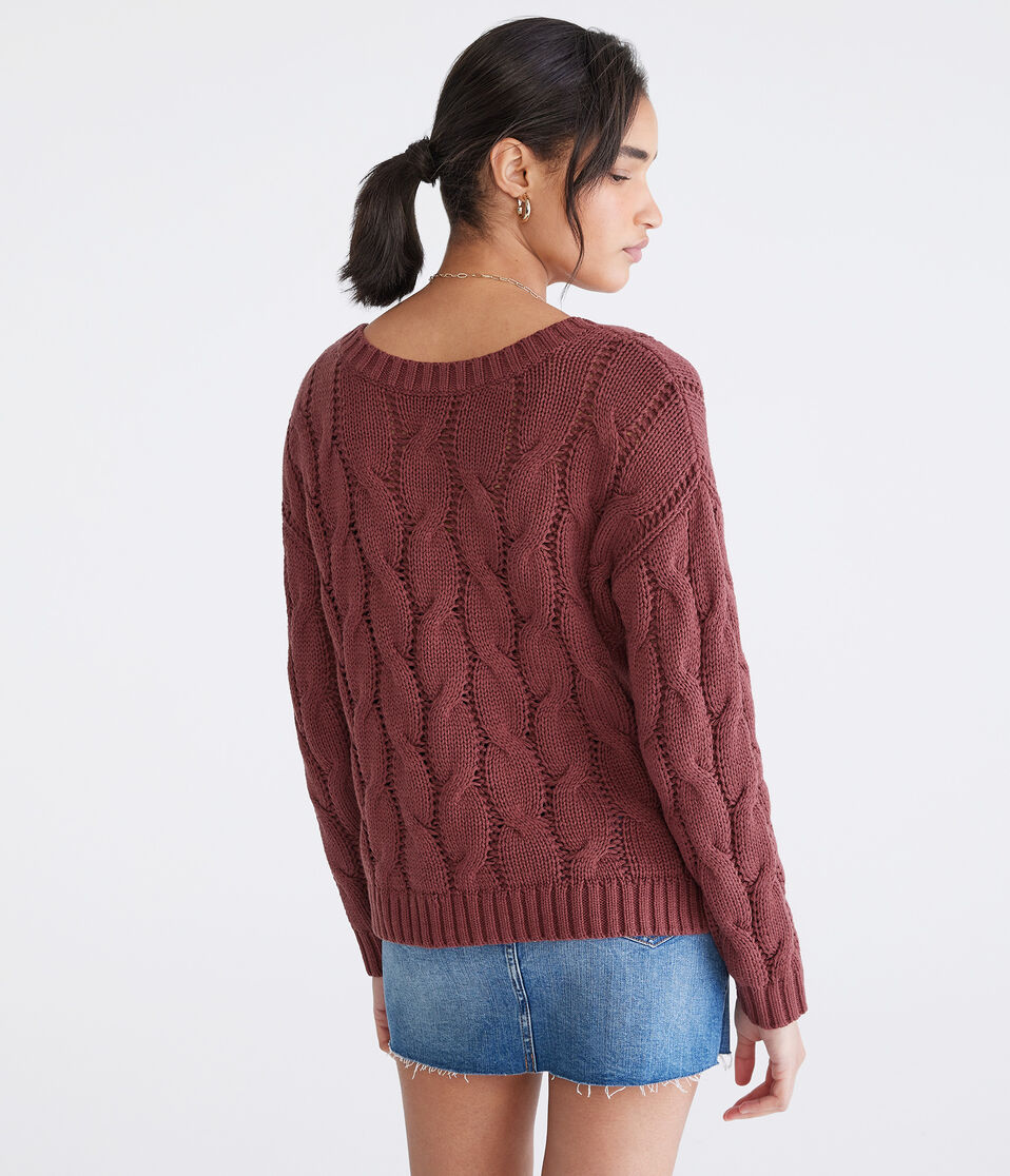 Wear 2 Ways Oversized Cable Sweater