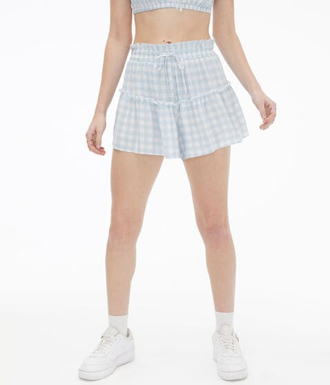 Gingham High-Waisted Tiered Skort Gingham High-Waisted Tiered Skort