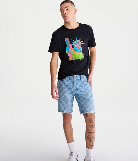 Neon Statue Of Liberty Graphic Tee Neon Statue Of Liberty Graphic Tee