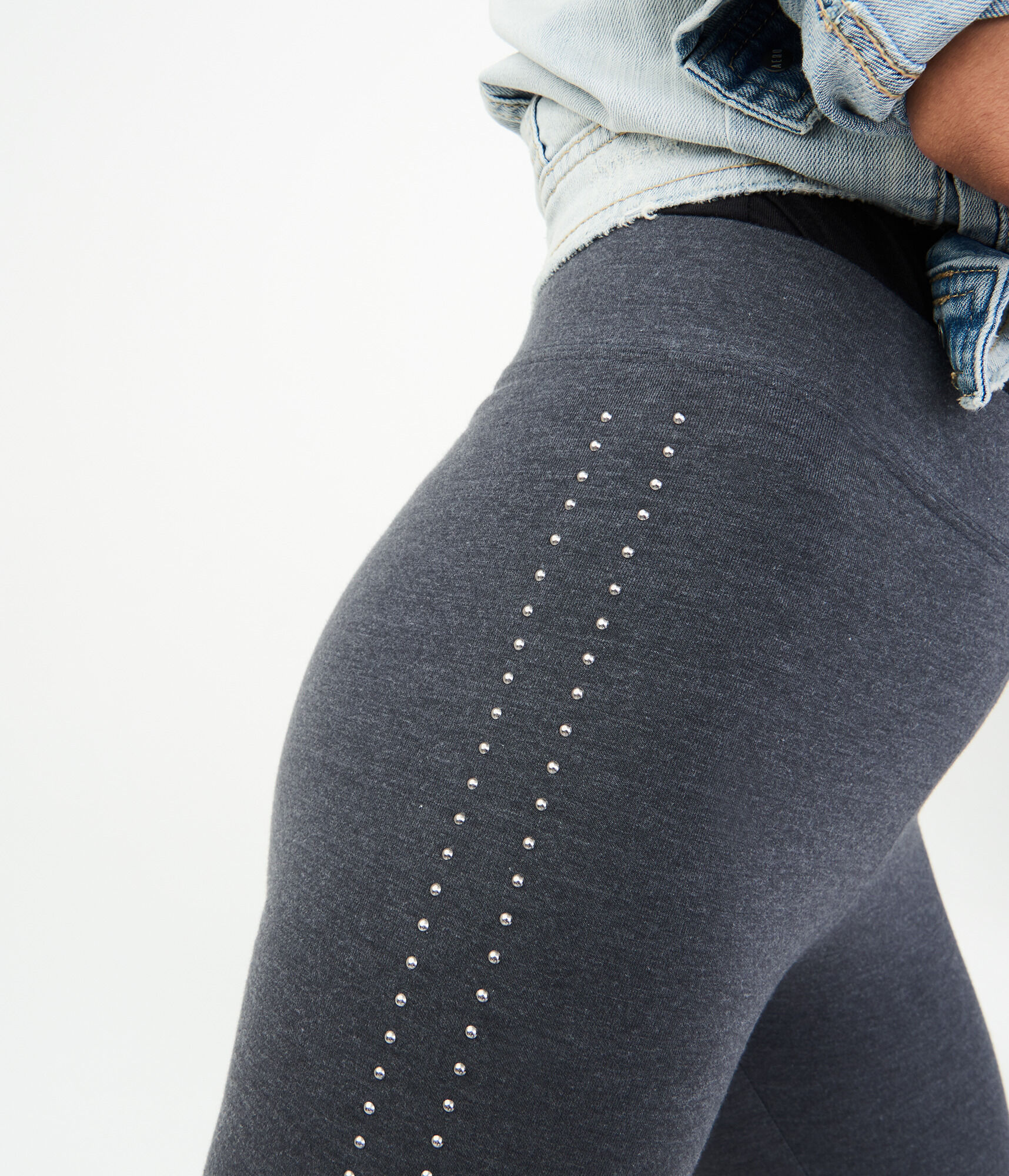 Studded High-Waisted Leggings