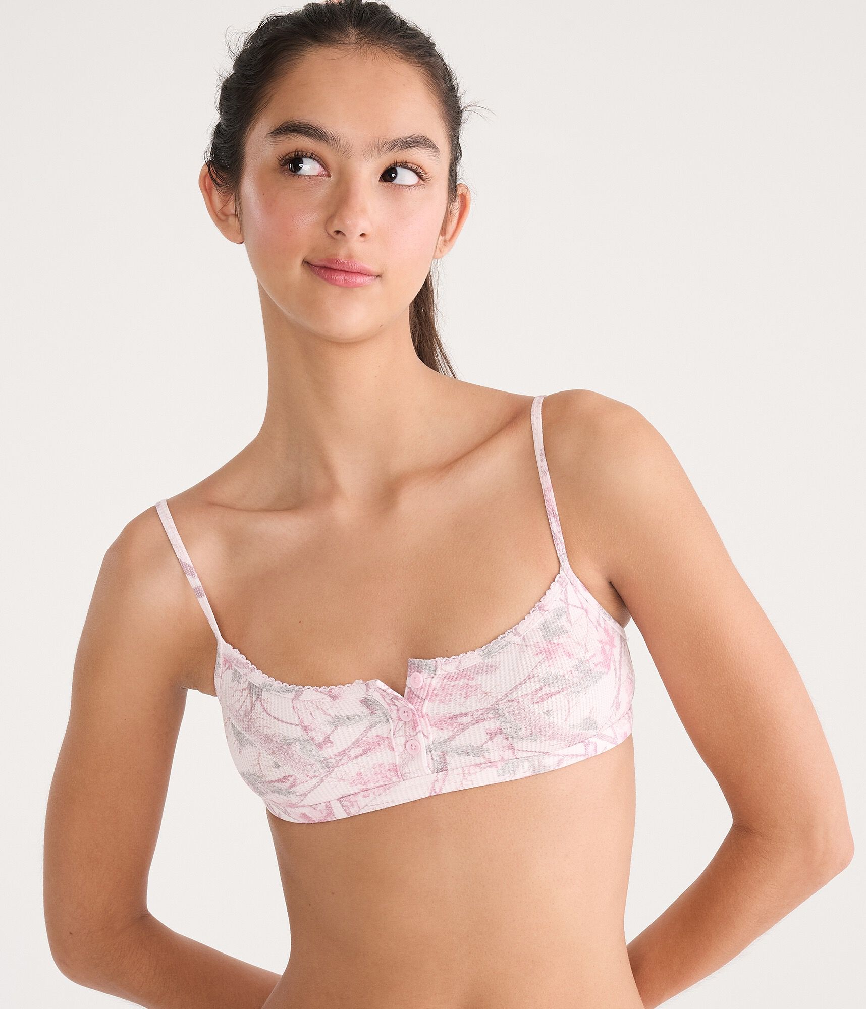 Forest Camo Waffle Henley Bralette