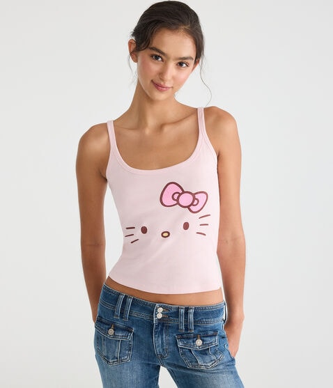 Hello Kitty | Aero Kitty Face Cropped Tank Hello Kitty | Aero Kitty Face Cropped Tank