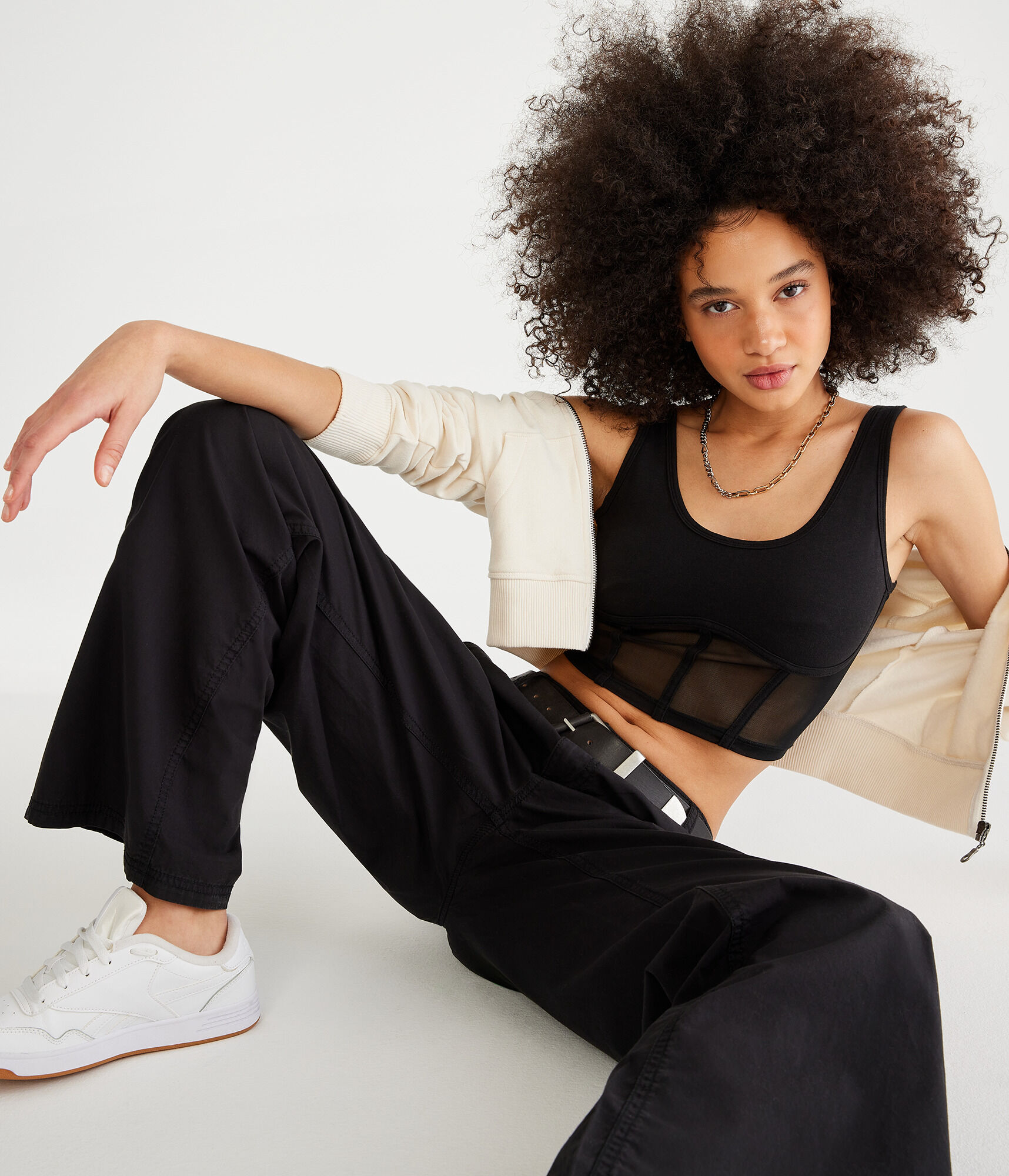 Mesh Cropped Corset Tank