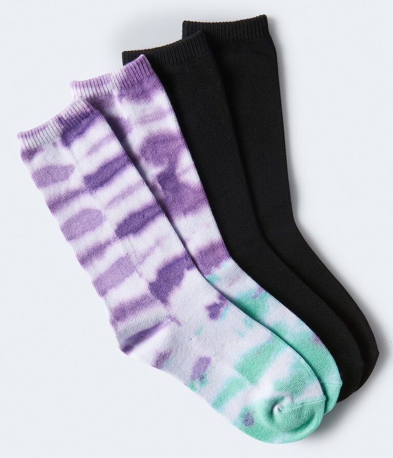 Tie-Dye & Solid Crew Sock 2-Pack