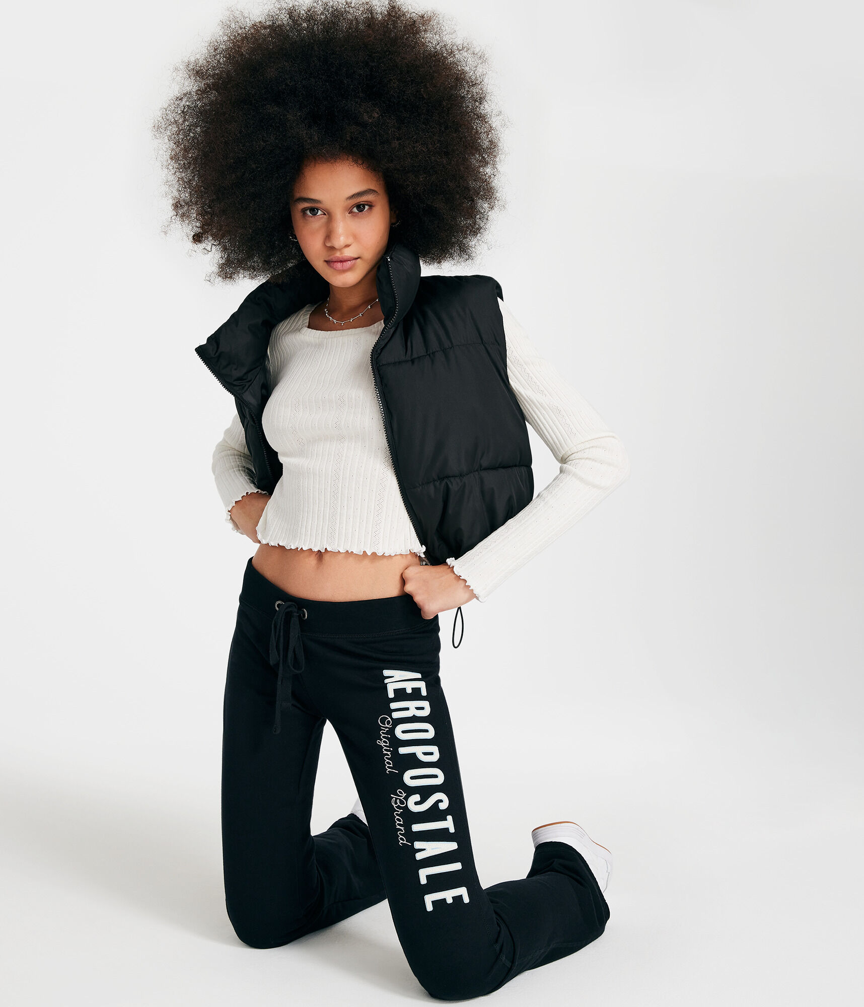 Aeropostale Original Brand Low-Rise Fit &amp; Flare Sweatpants