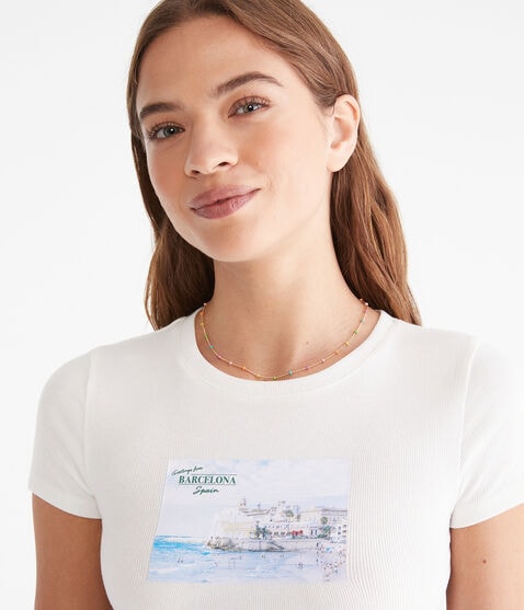 Seriously Soft Barcelona Postcard Baby Tee Seriously Soft Barcelona Postcard Baby Tee