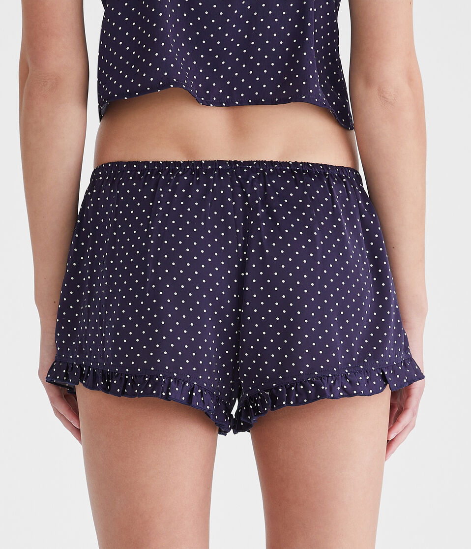 Polka Dot Satin Ruffle Shorts