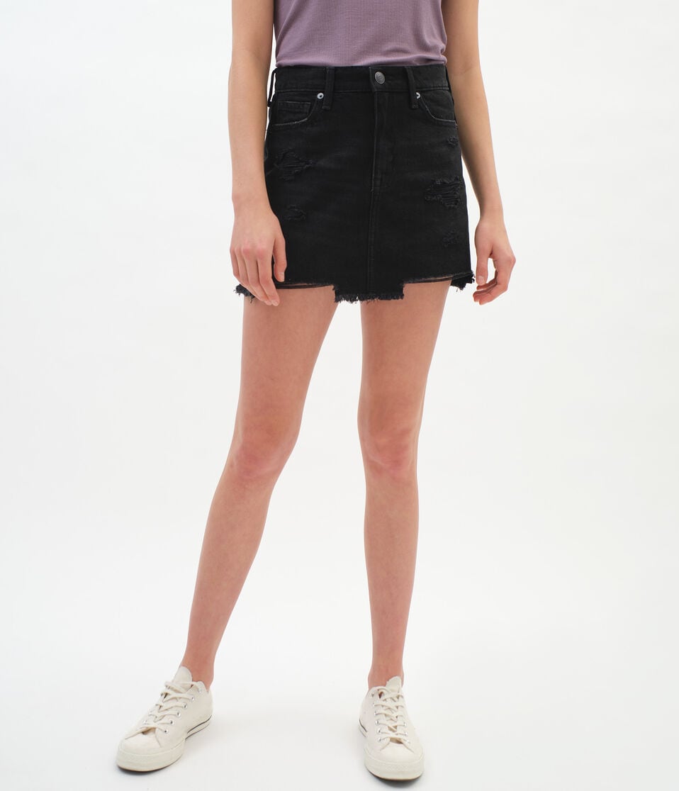 Real Denim High-Rise Mini Skirt