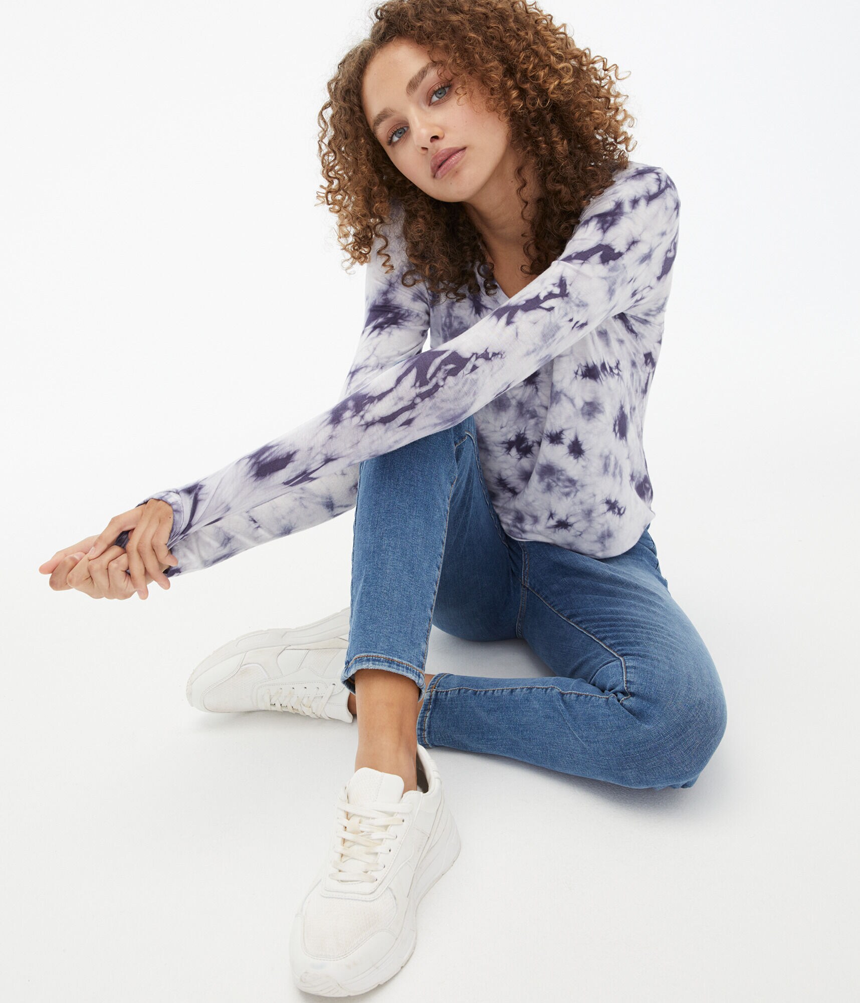 Long Sleeve Seriously Soft Tie-Dye V-Neck Tee