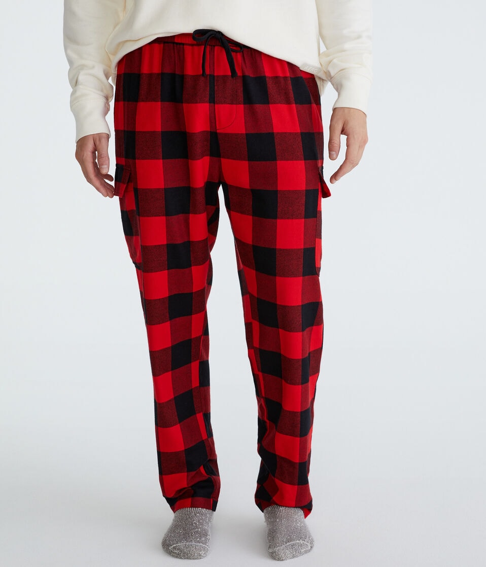 Buffalo Plaid Flannel Cargo Sleep Pants