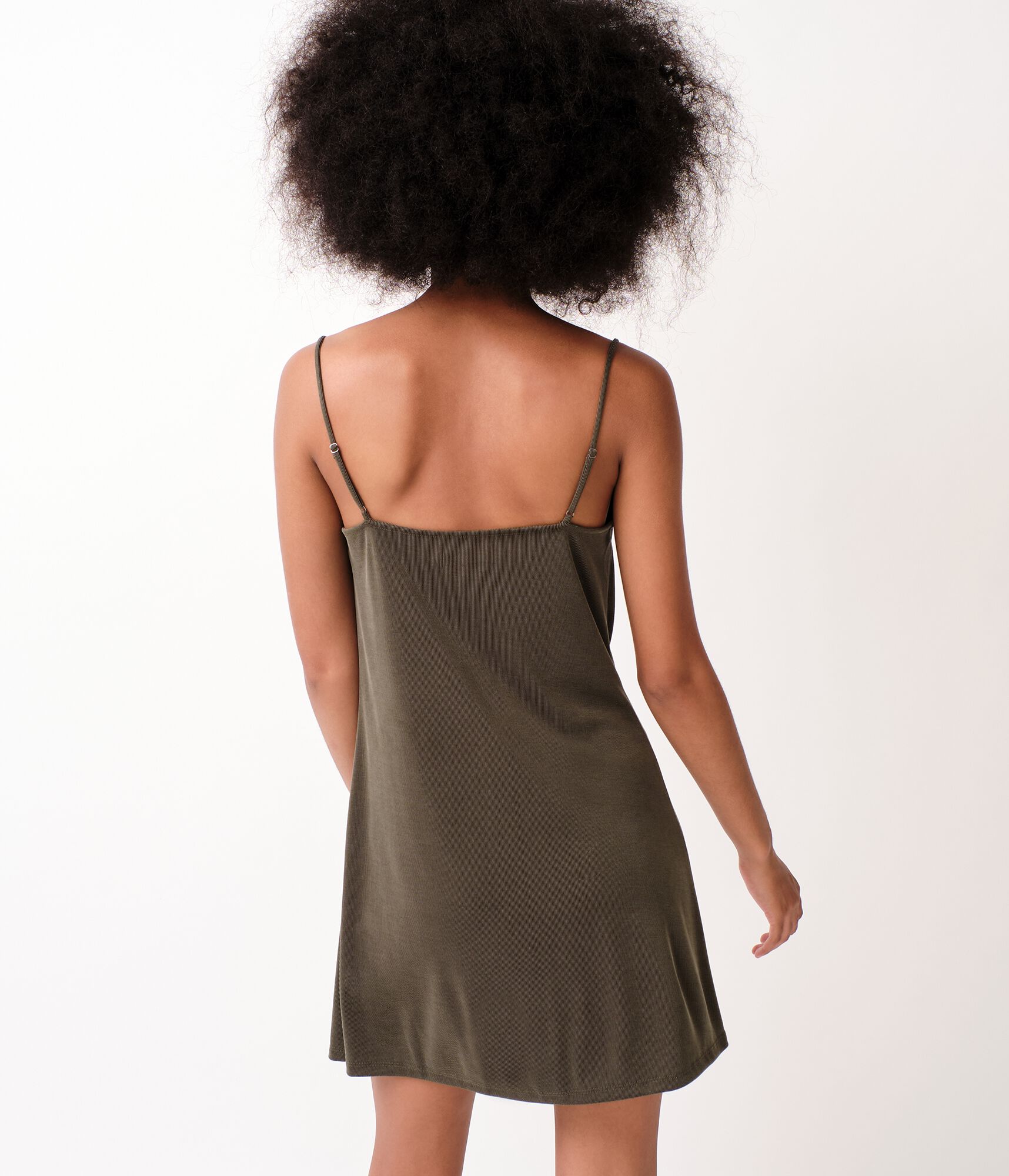 Solid Drapey Square-Neck Slip Dress