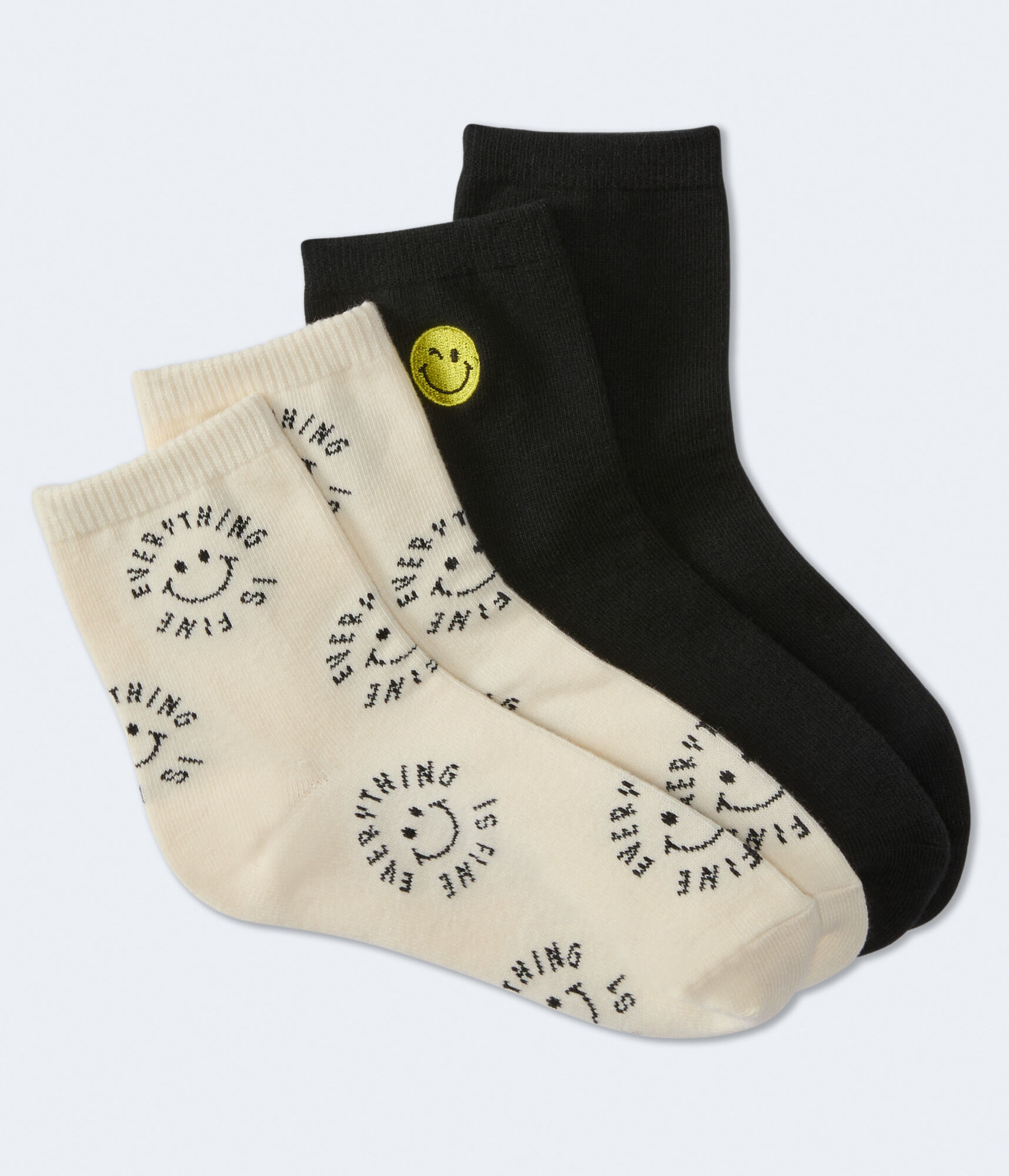 Smiley Icon Crew Sock 2-Pack
