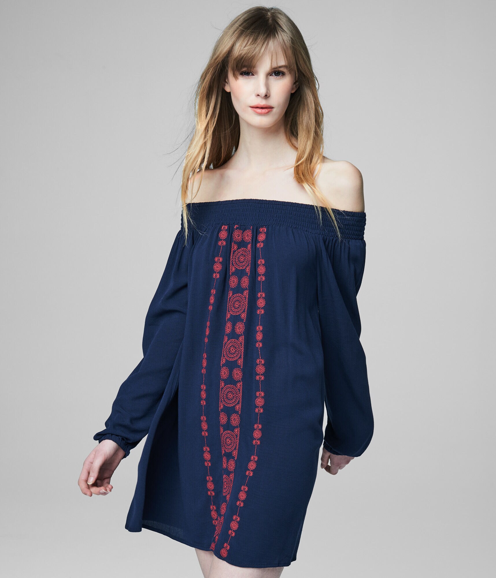 Cape Juby Embroidered Off The Shoulder Dress