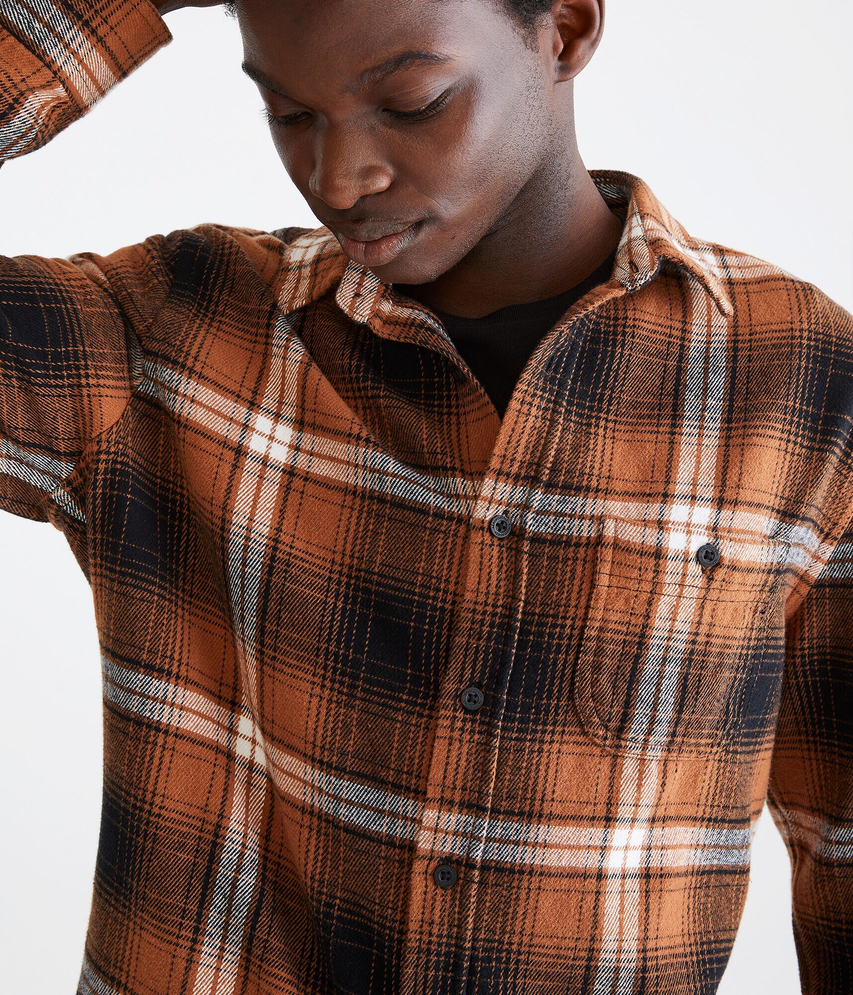 Long Sleeve Heavy Plaid Flannel Shirt