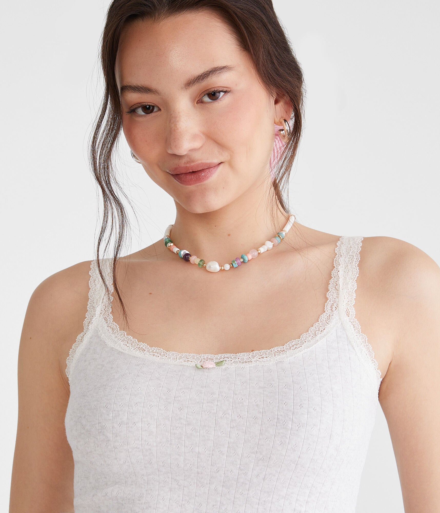 Pointelle Lace-Trim Cami