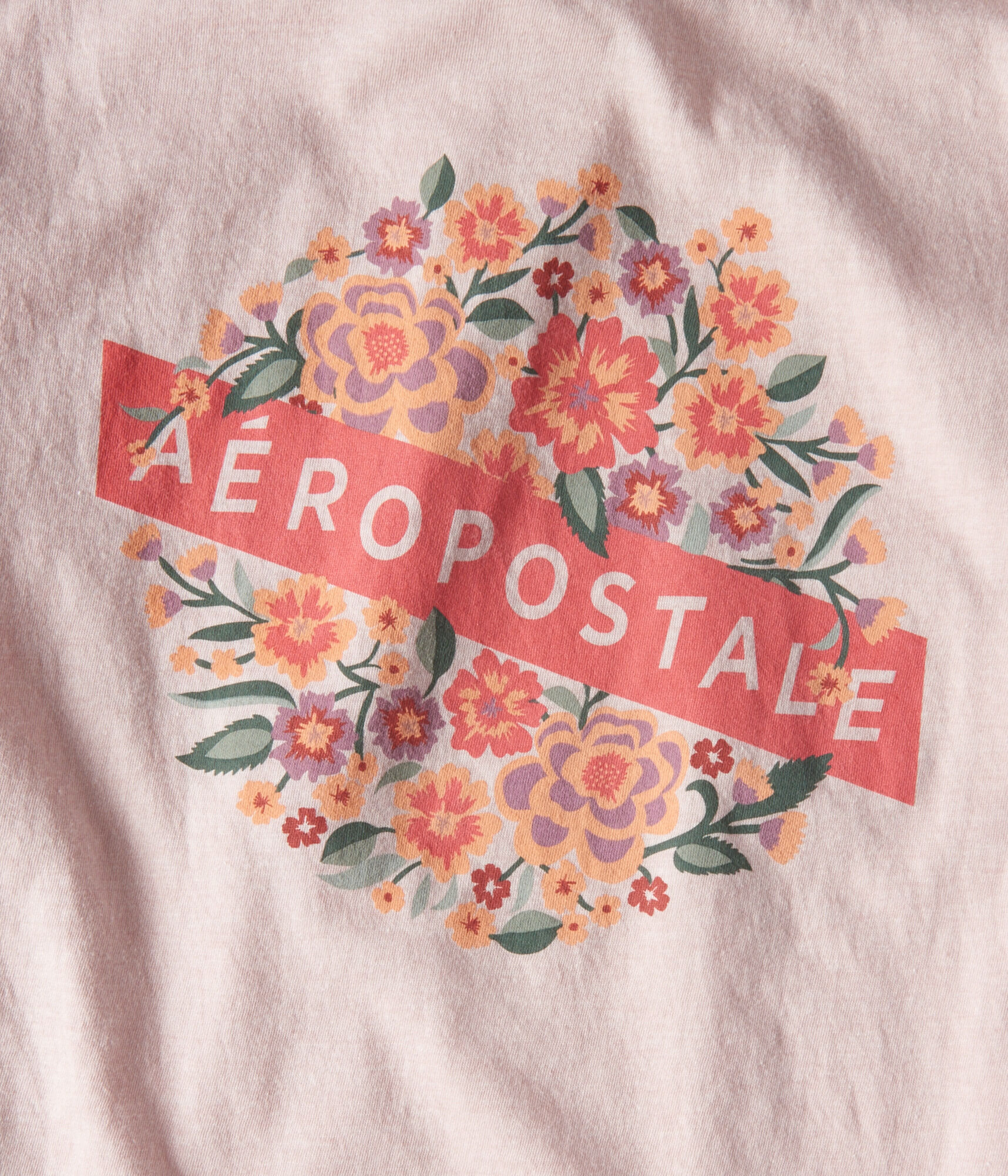 Aeropostale Floral Circle Graphic Tee