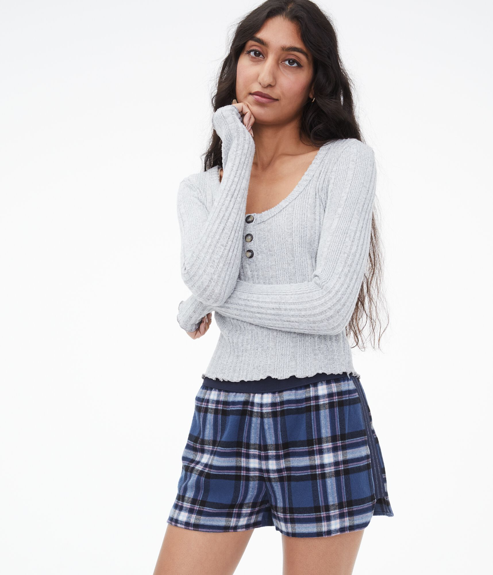 Plaid Glitter Shorts***