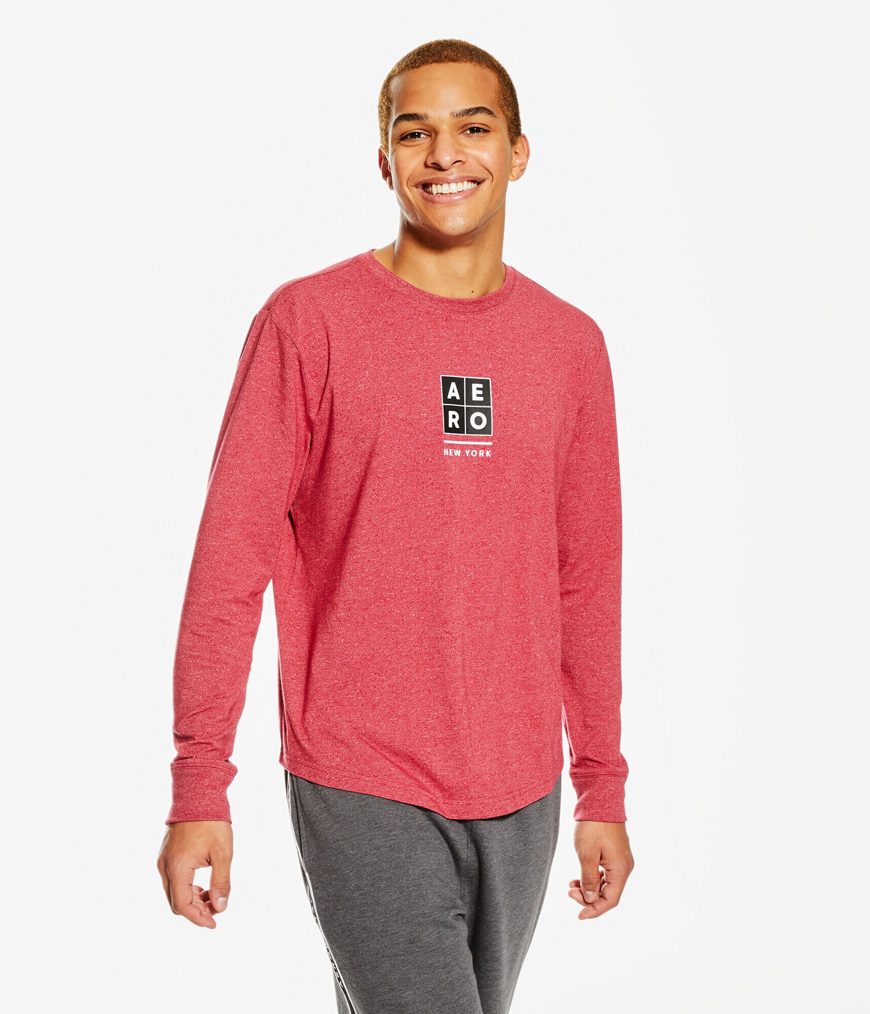 Long Sleeve Aero Box Logo Stretch Graphic Tee