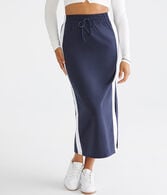 Sporty Drawstring Maxi Skirt