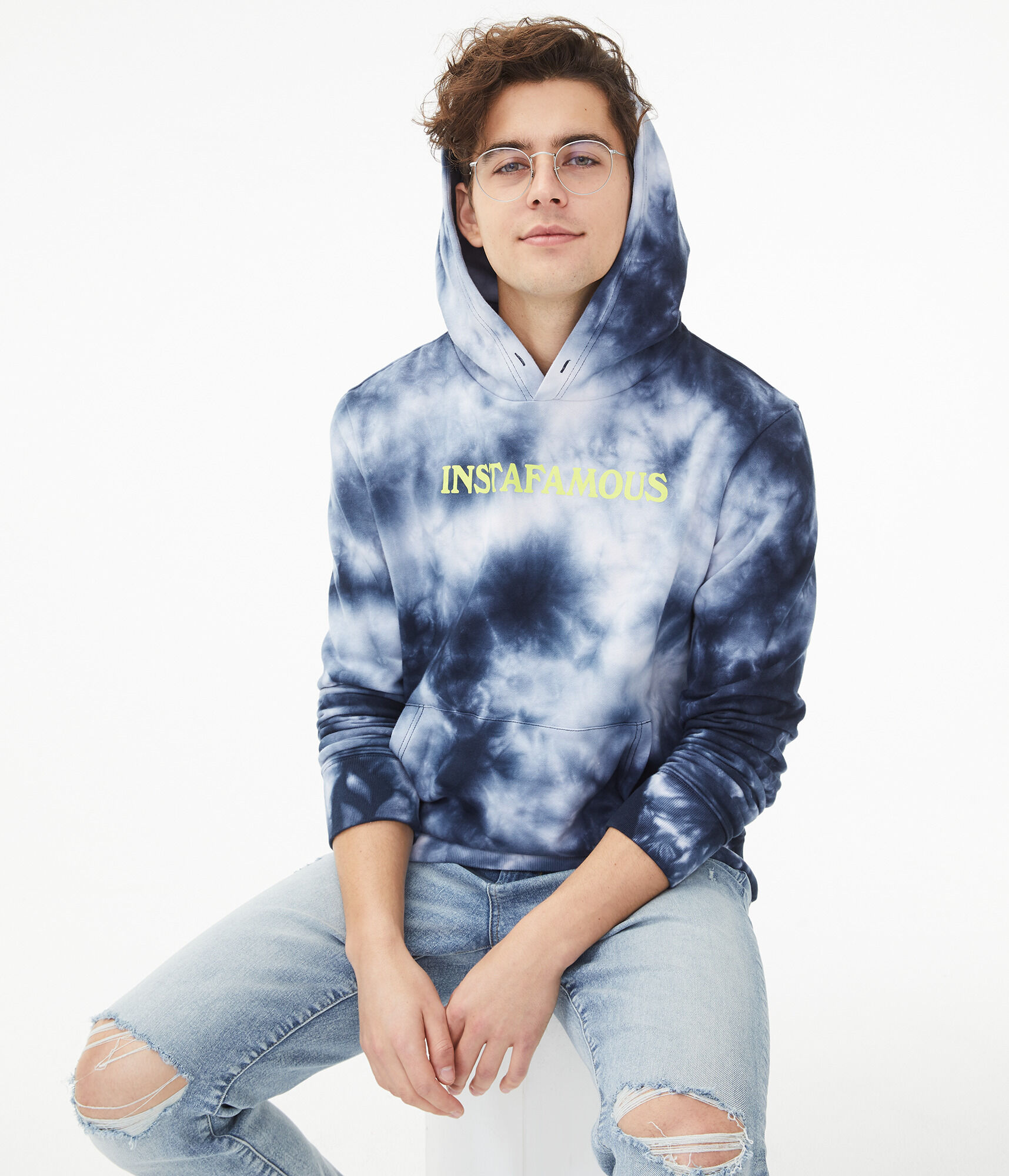 Instafamous Tie-Dye Pullover Hoodie