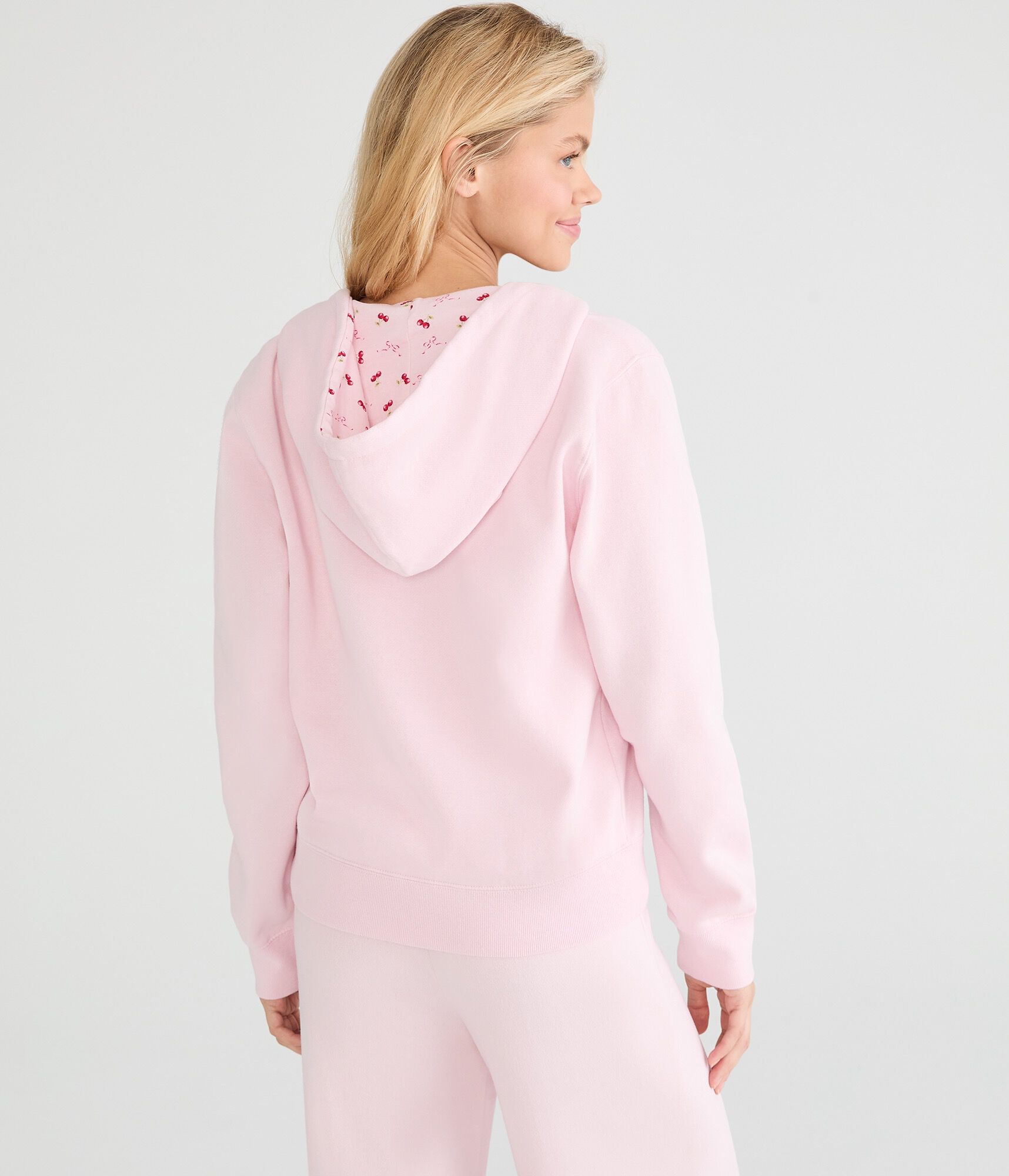 Cherry &amp; Bow Lined Full-Zip Hoodie