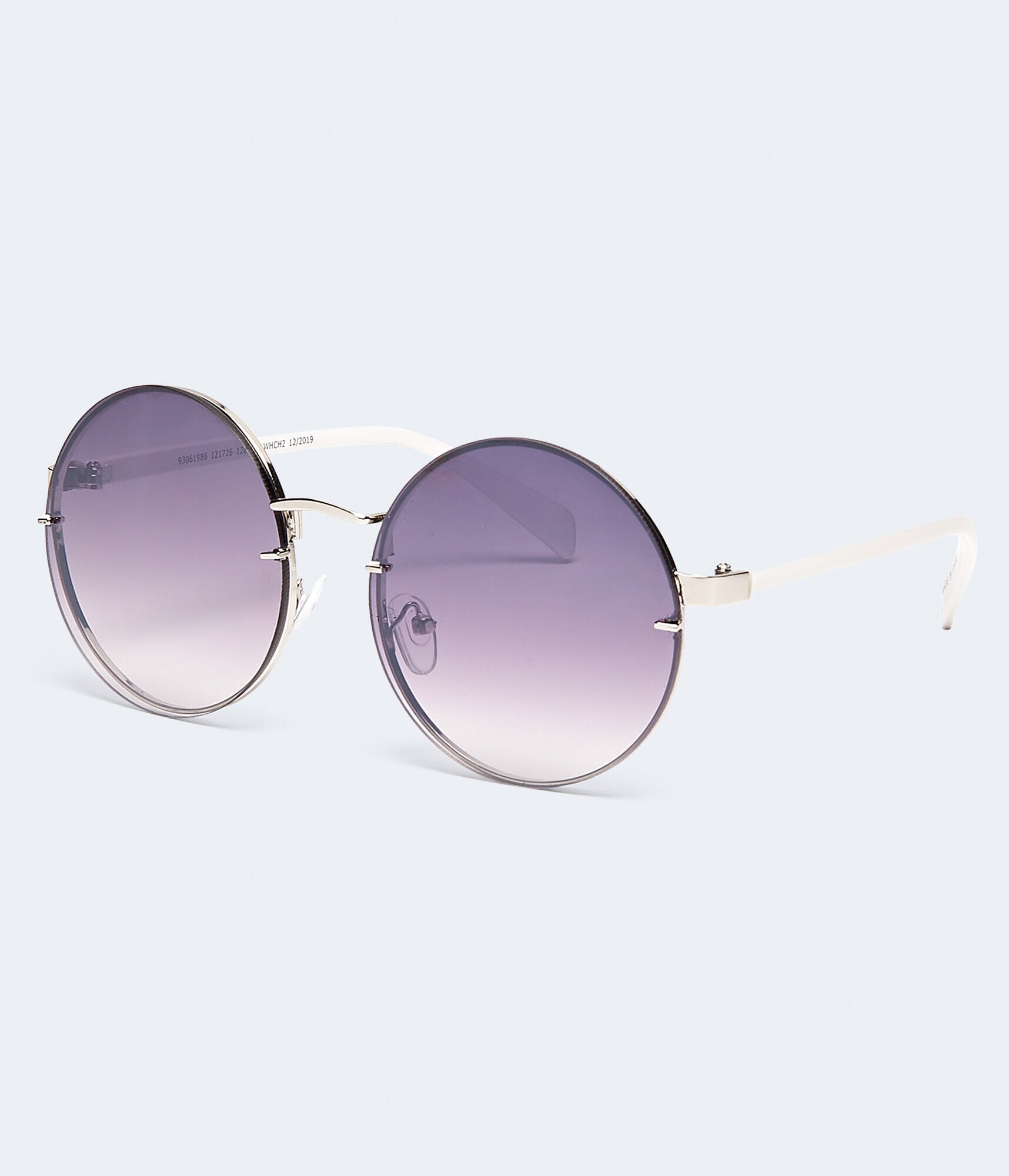 Round Rimless Ombr&eacute; Sunglasses