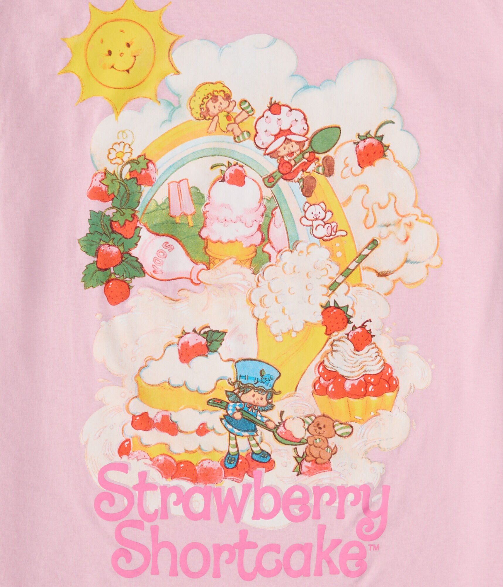Strawberry Shortcake Desserts Oversized Graphic Tee