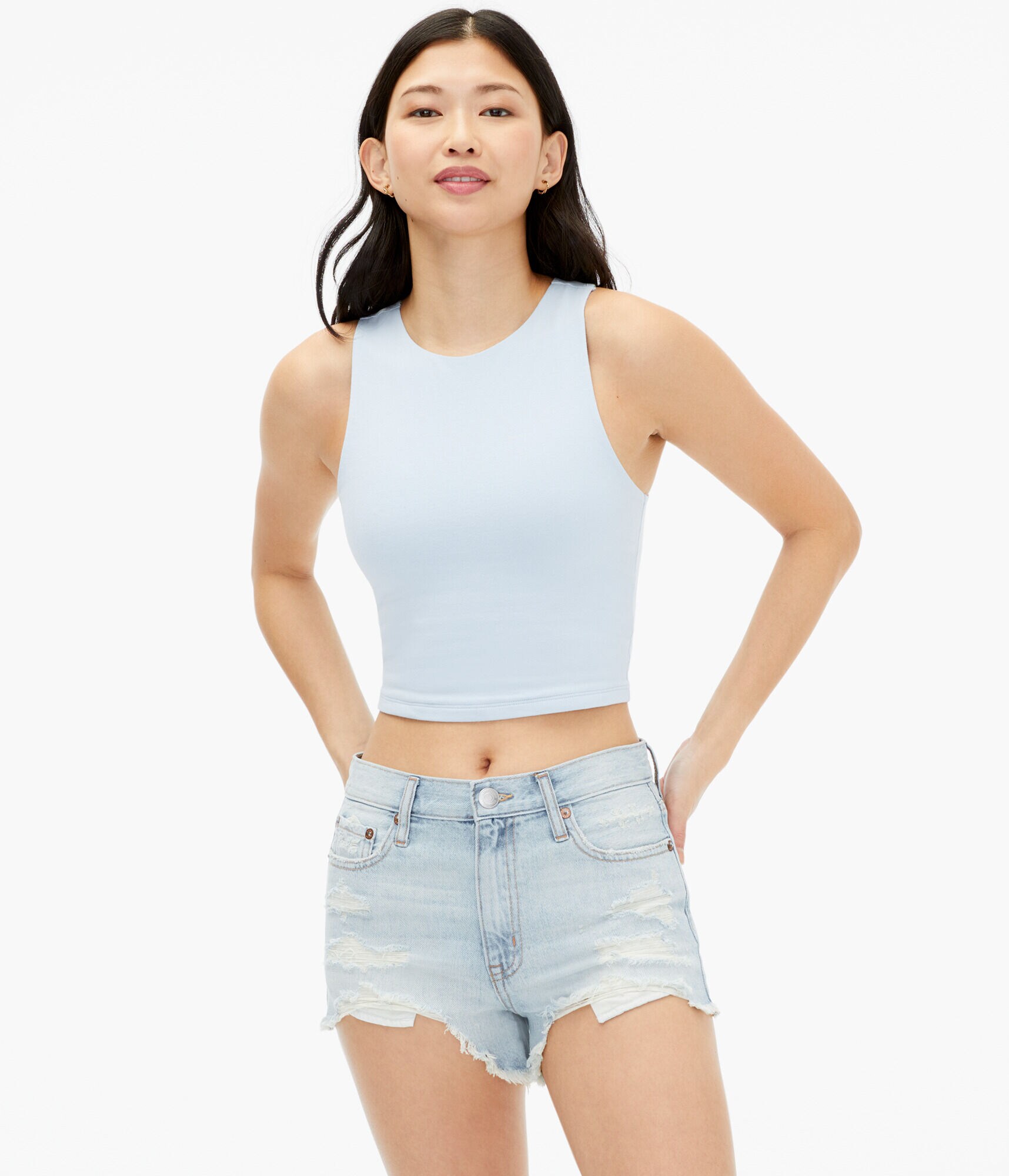 High-Neck Cropped Tank