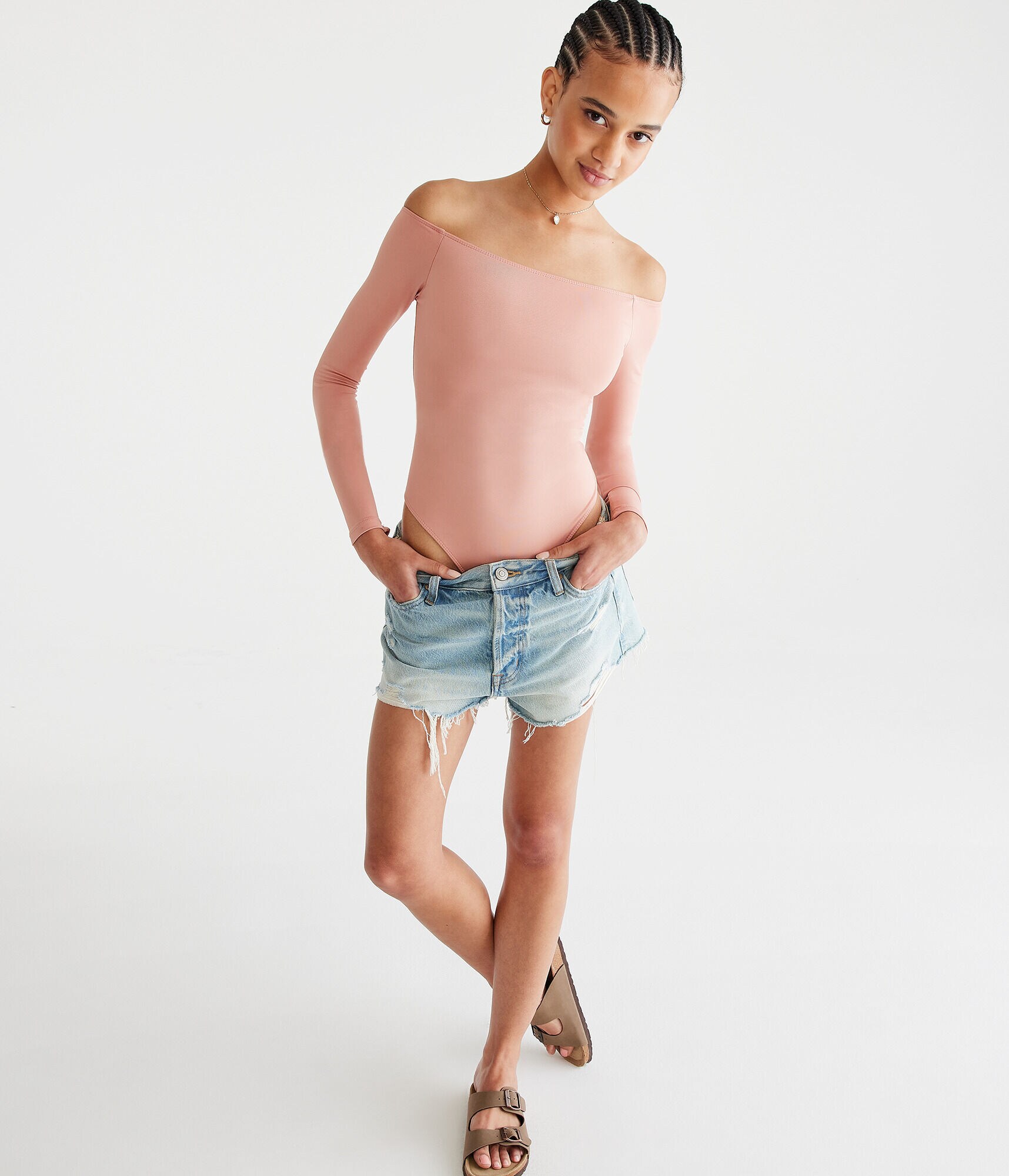 Long Sleeve Seriously Soft Sculpt Off-The-Shoulder Bodysuit