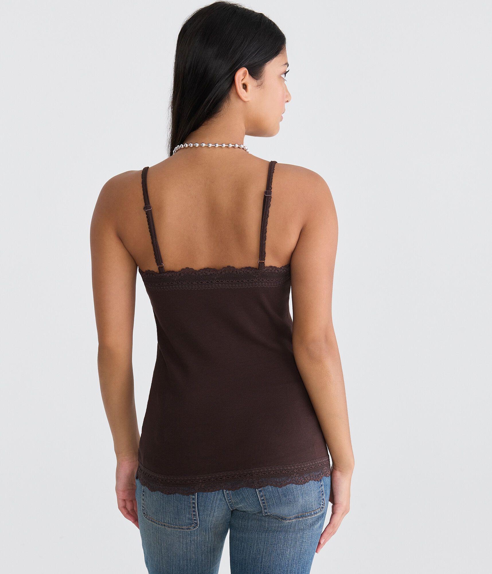 Y2K Lace-Trim Scoop-Neck Cami
