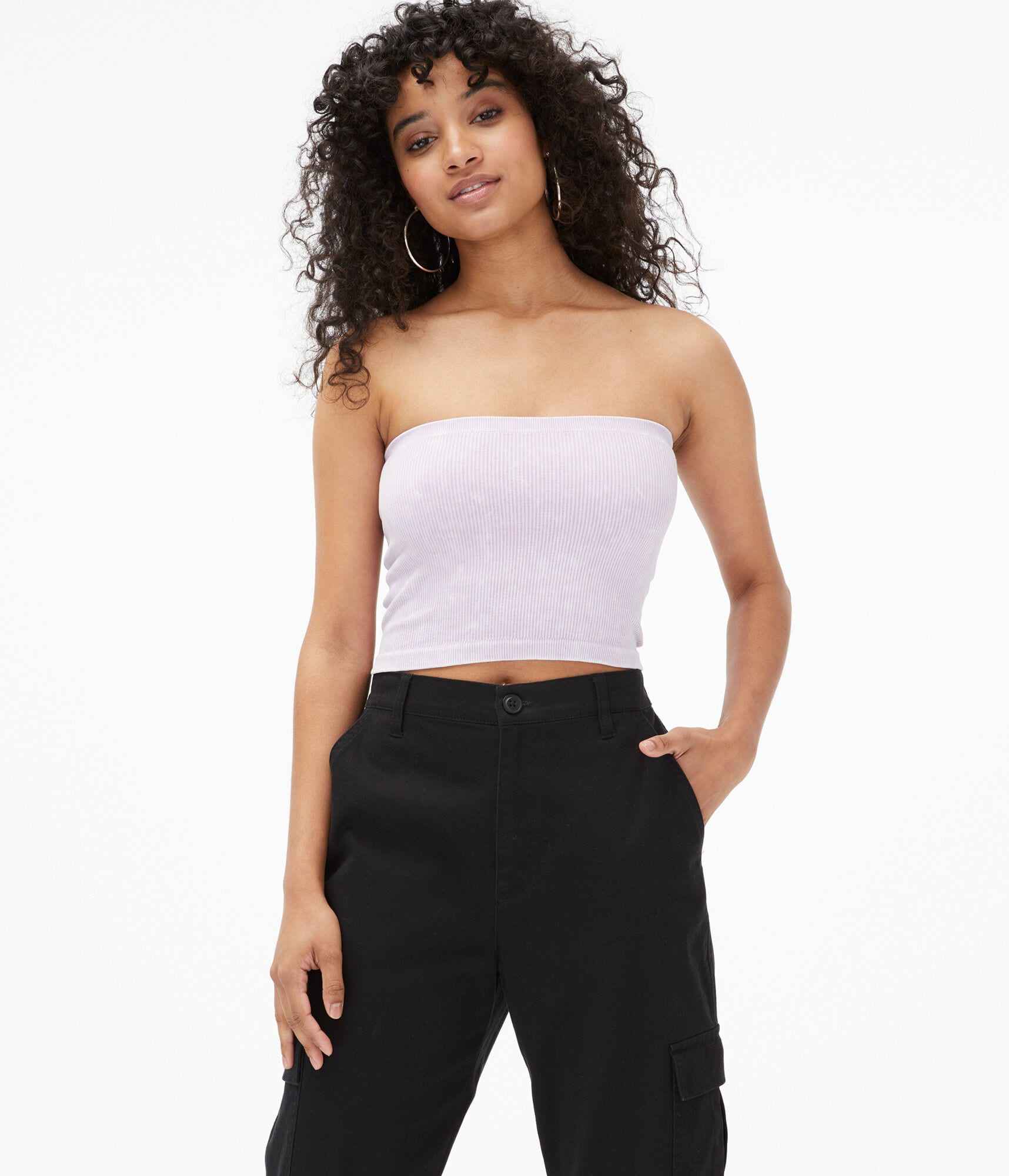 Seriously Soft Acid Wash Seamless Cropped Tube Top