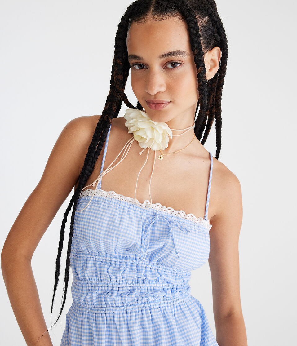 Gingham Strapless Fit & Flare Dress Gingham Strapless Fit & Flare Dress