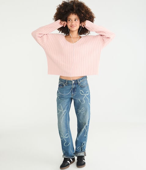 Ribbed V-Neck Sweater Ribbed V-Neck Sweater