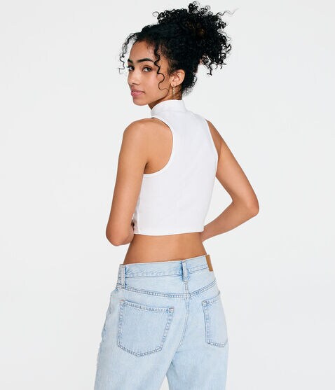 Mock-Neck Cropped Tank Mock-Neck Cropped Tank