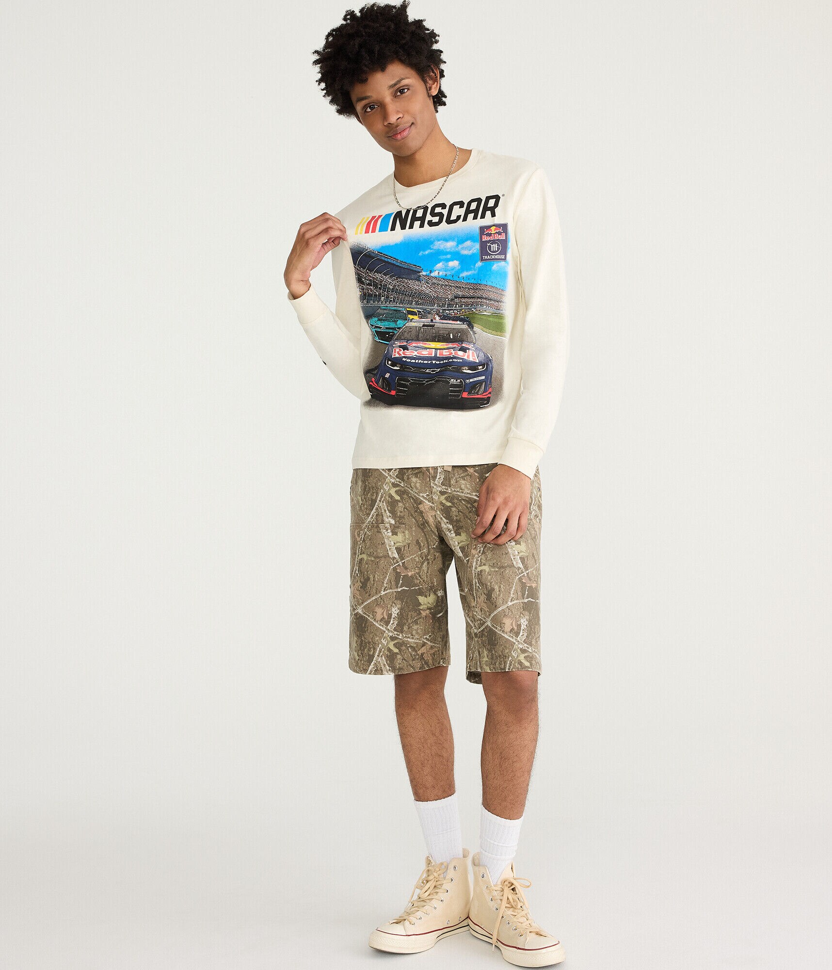 NASCAR Long Sleeve Red Bull Trackhouse Relaxed Graphic Tee