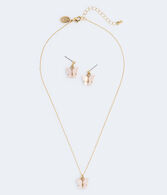 Shimmery Butterfly Necklace & Earring Set