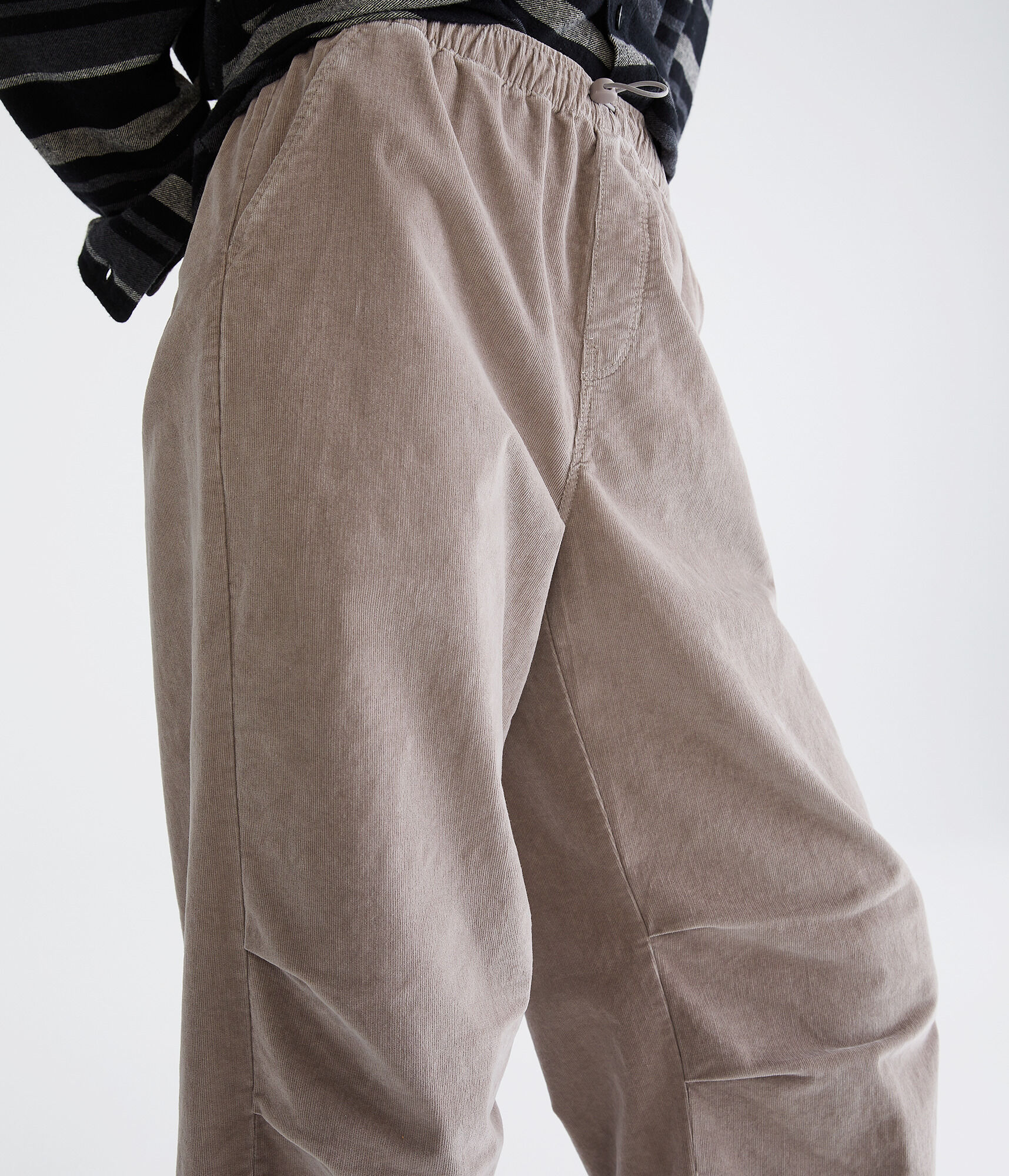 High-Waisted Corduroy Parachute Pants
