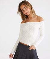 Cable Off-The-Shoulder Sweater