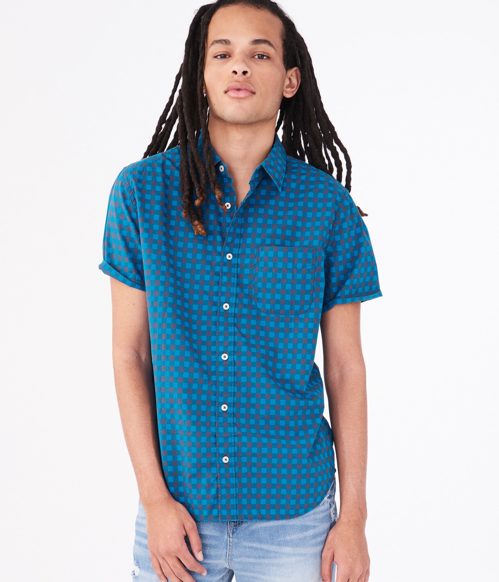 Gingham Button-Down Shirt