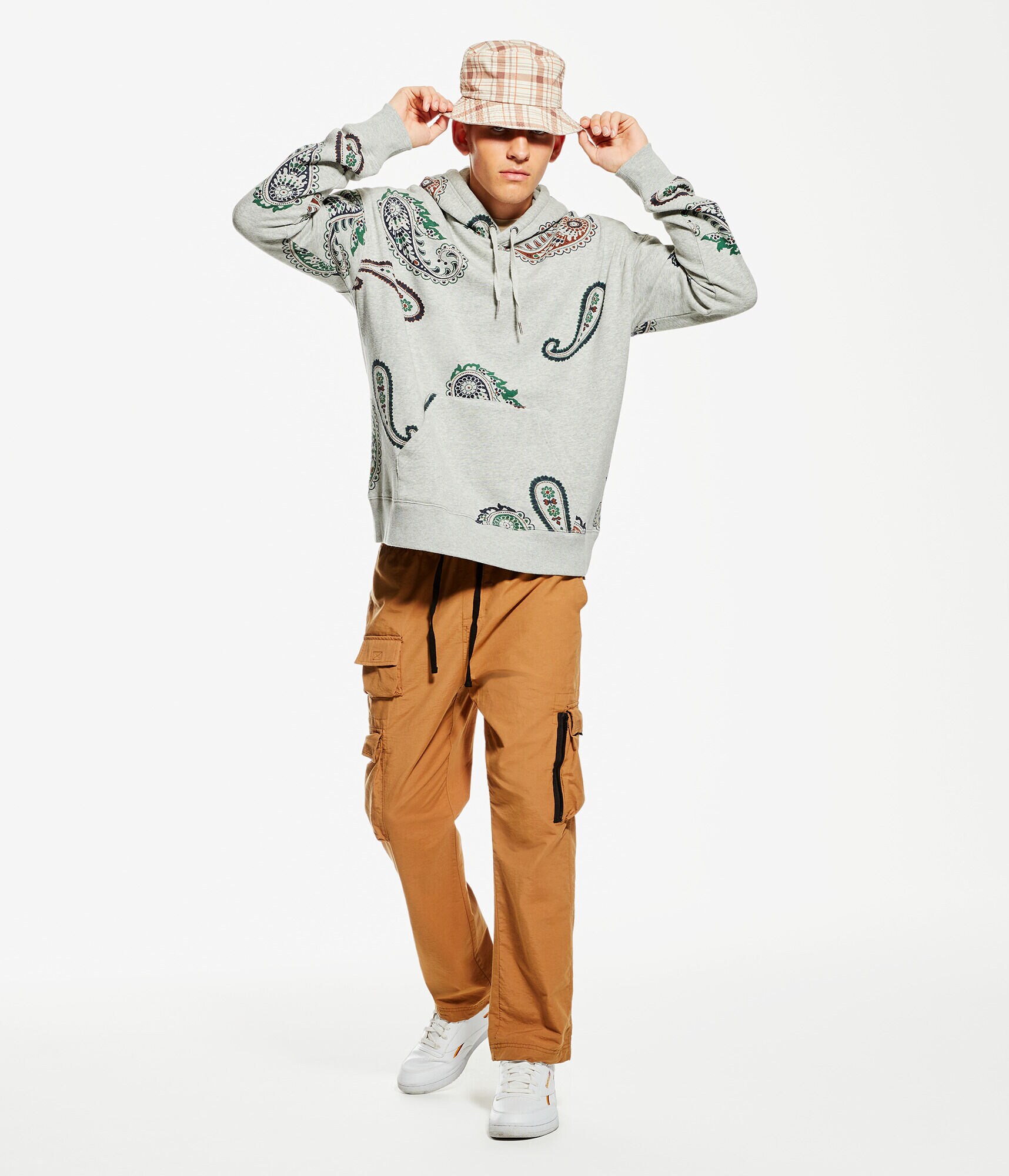 Paisley Print Pullover Hoodie