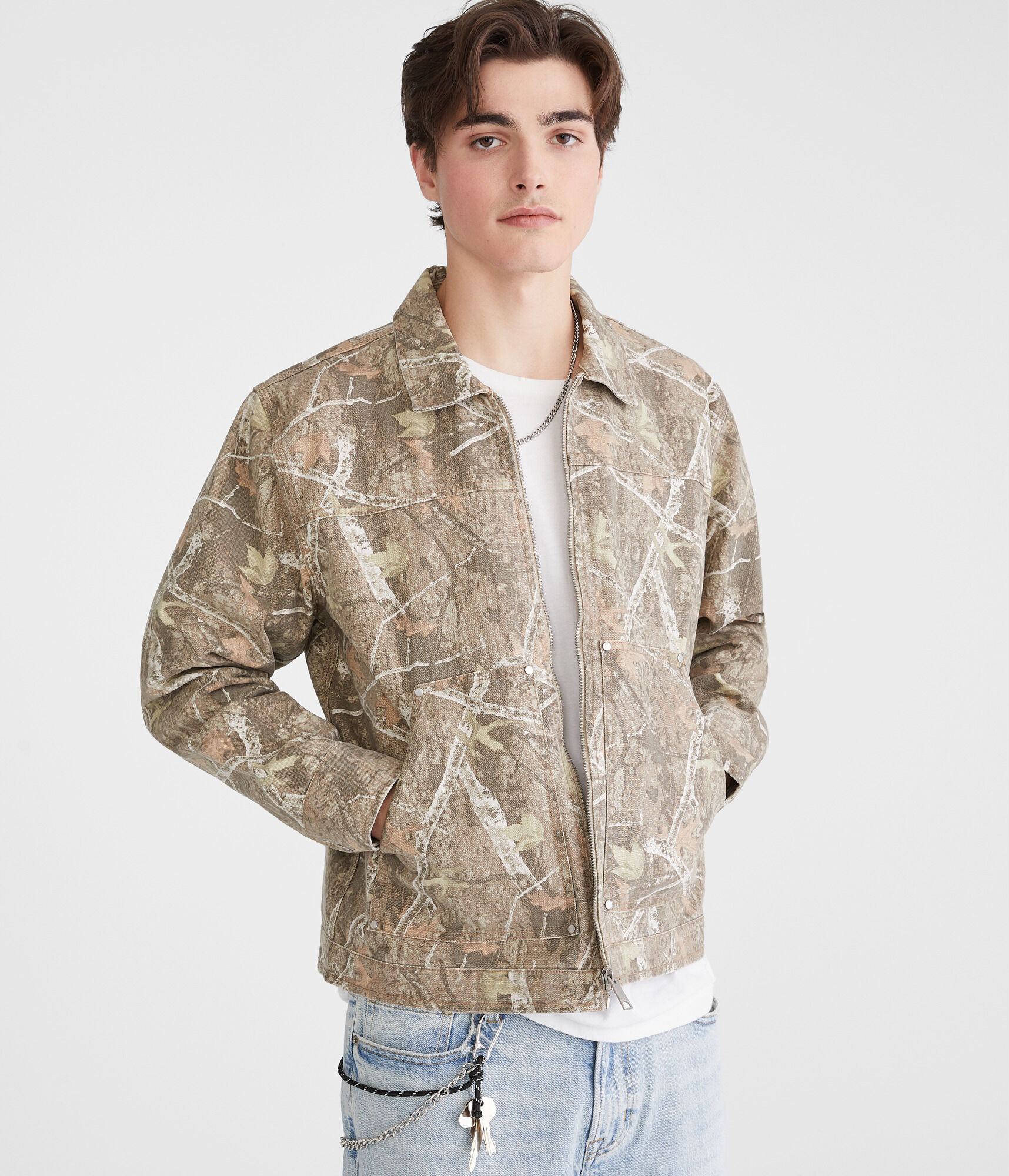 Forest Camo Canvas Mechanic Jacket