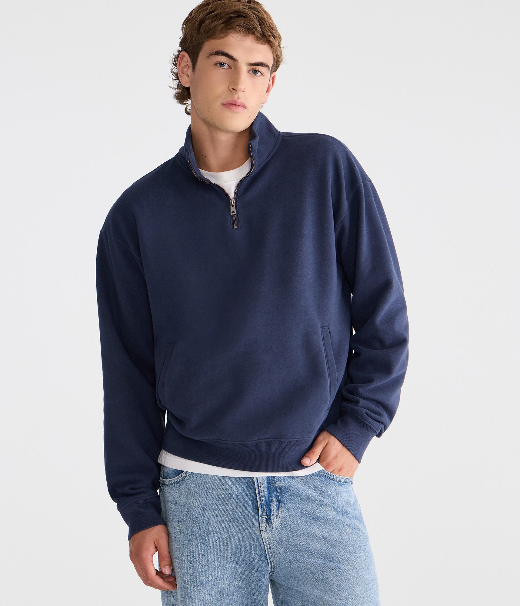 Cloud Soft Boxy Quarter-Zip Sweatshirt
