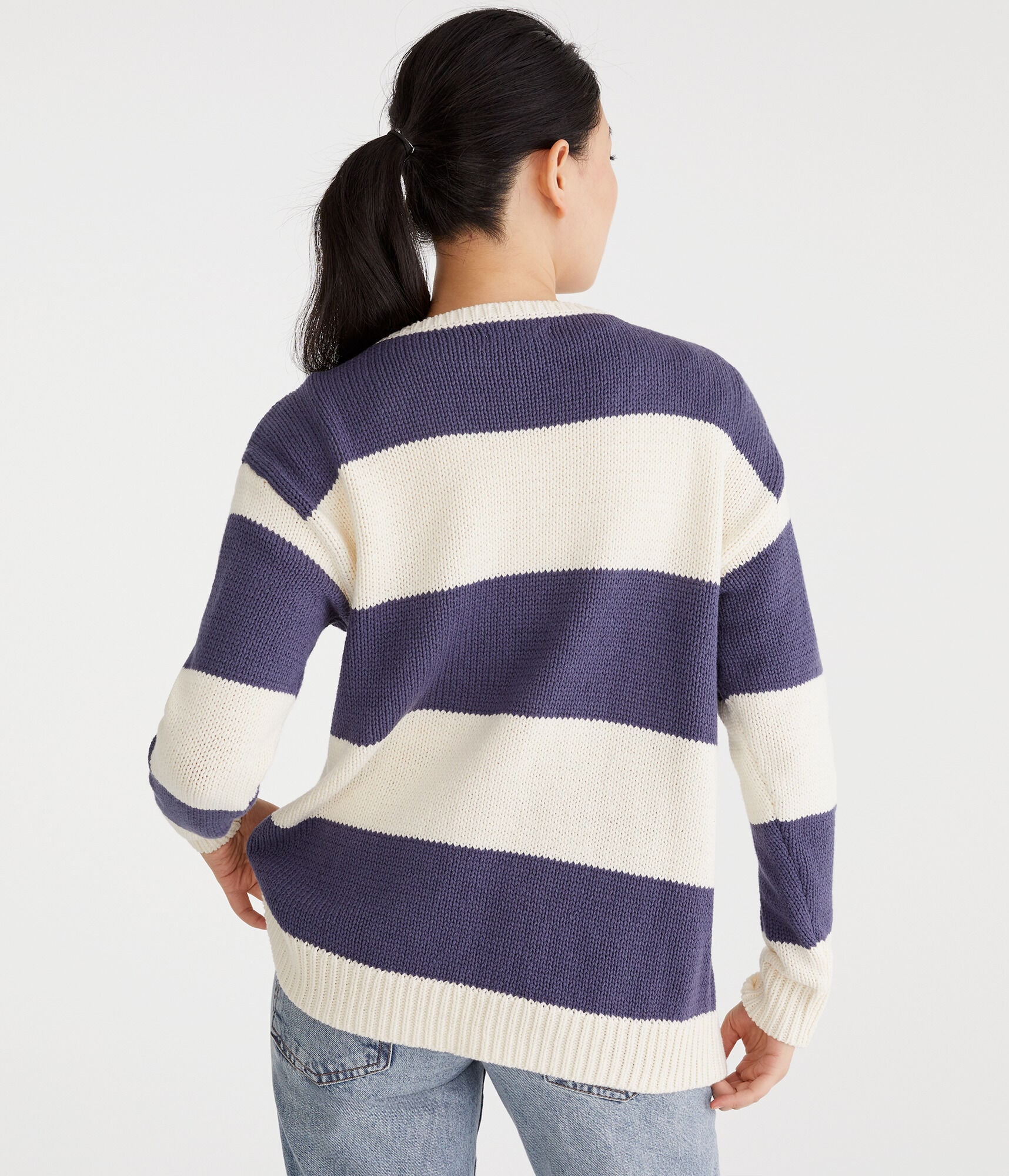 Rugby Stripe V-Neck Sweater