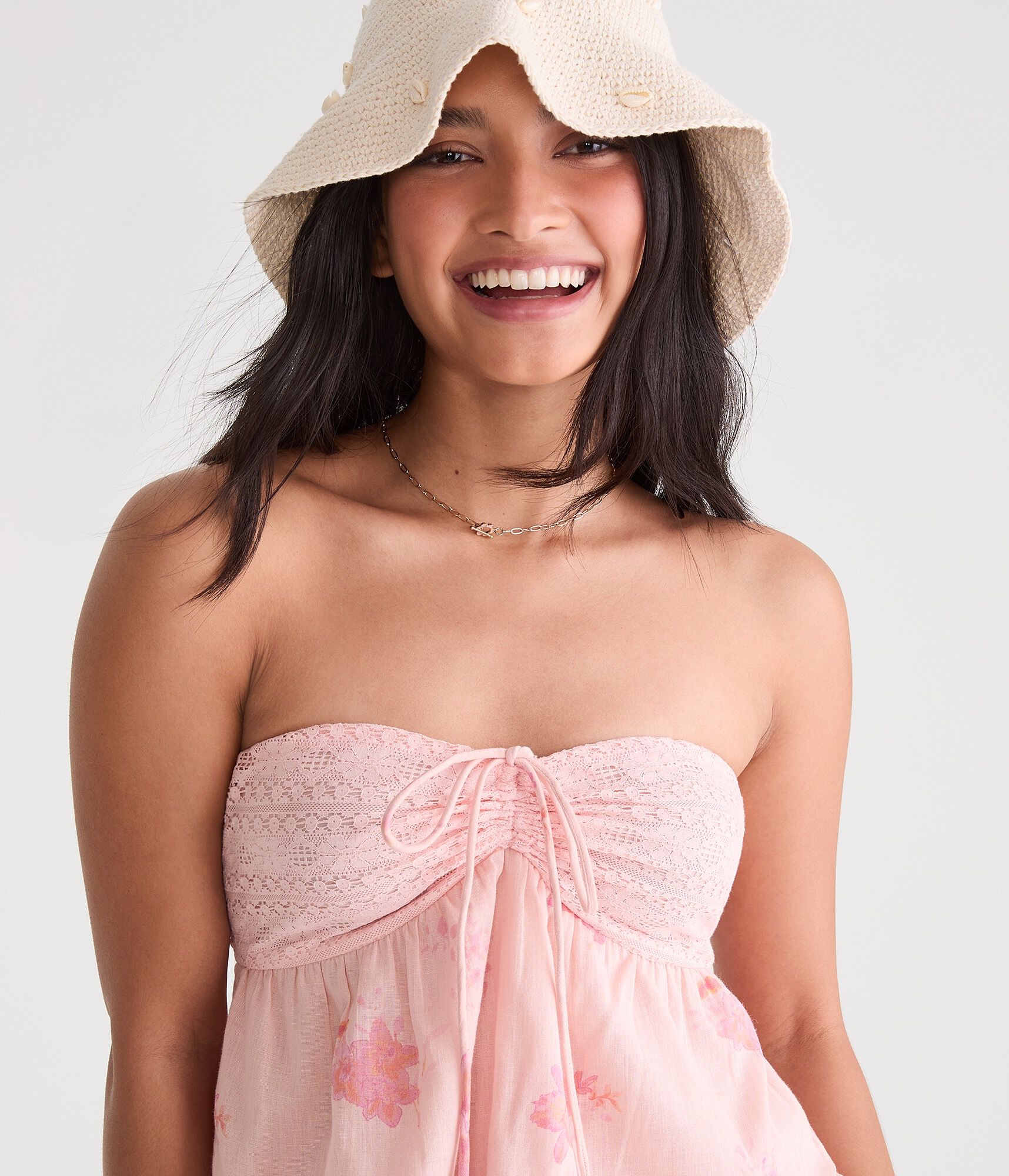 Floral Crocheted Halter Top