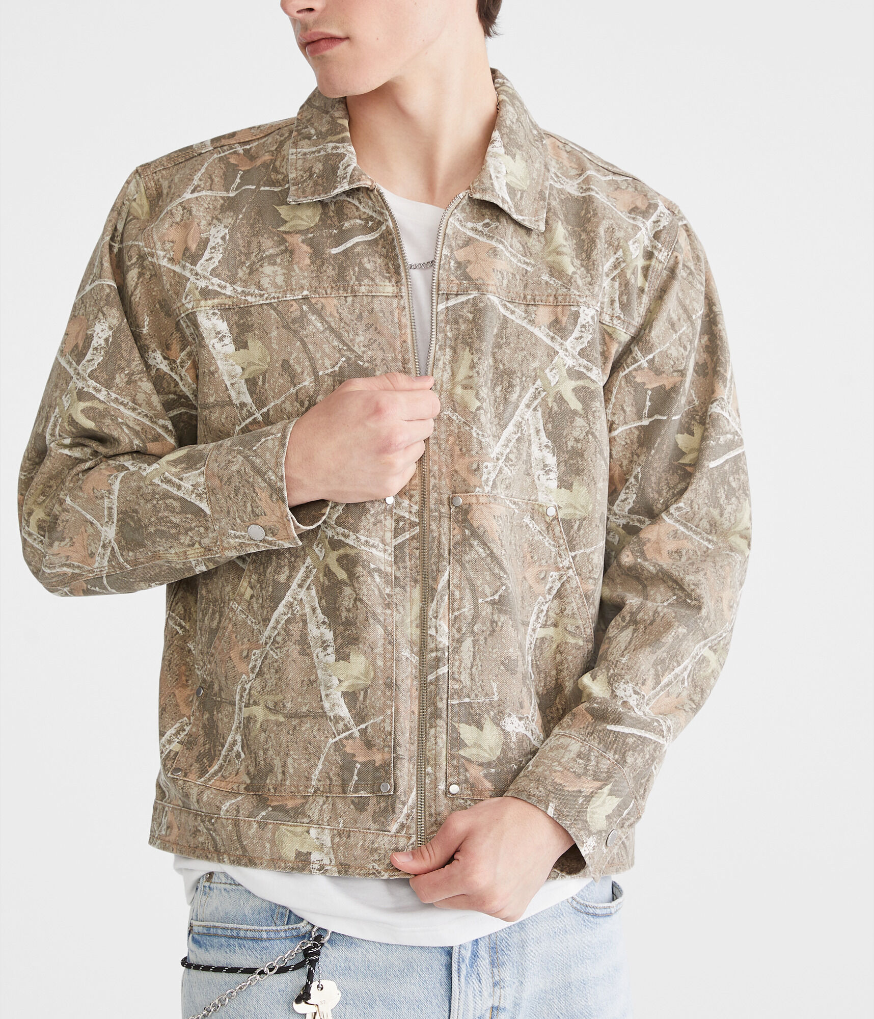 Forest Camo Canvas Mechanic Jacket