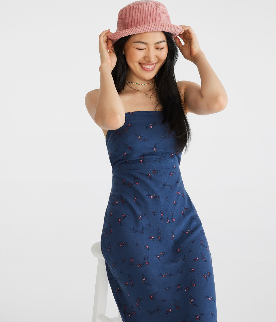 Floral Strapless Maxi Dress