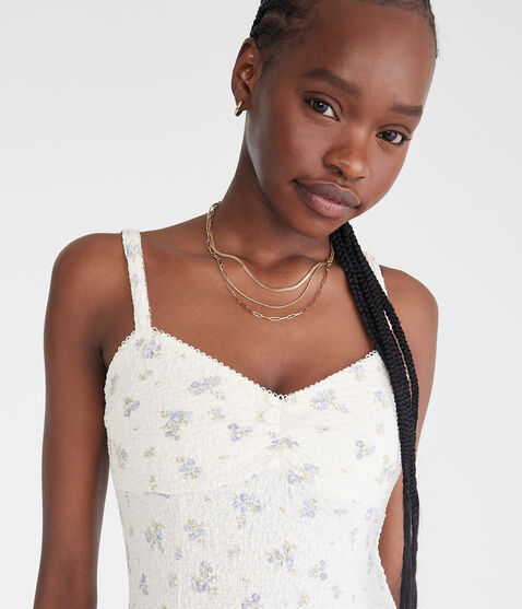 Floral Sweetheart Textured Mini Dress Floral Sweetheart Textured Mini Dress