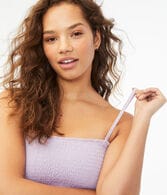 Smocked Bandeau Bikini Top