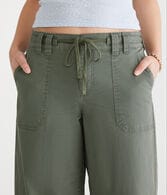 Low-Rise Twill Wide Leg Pants