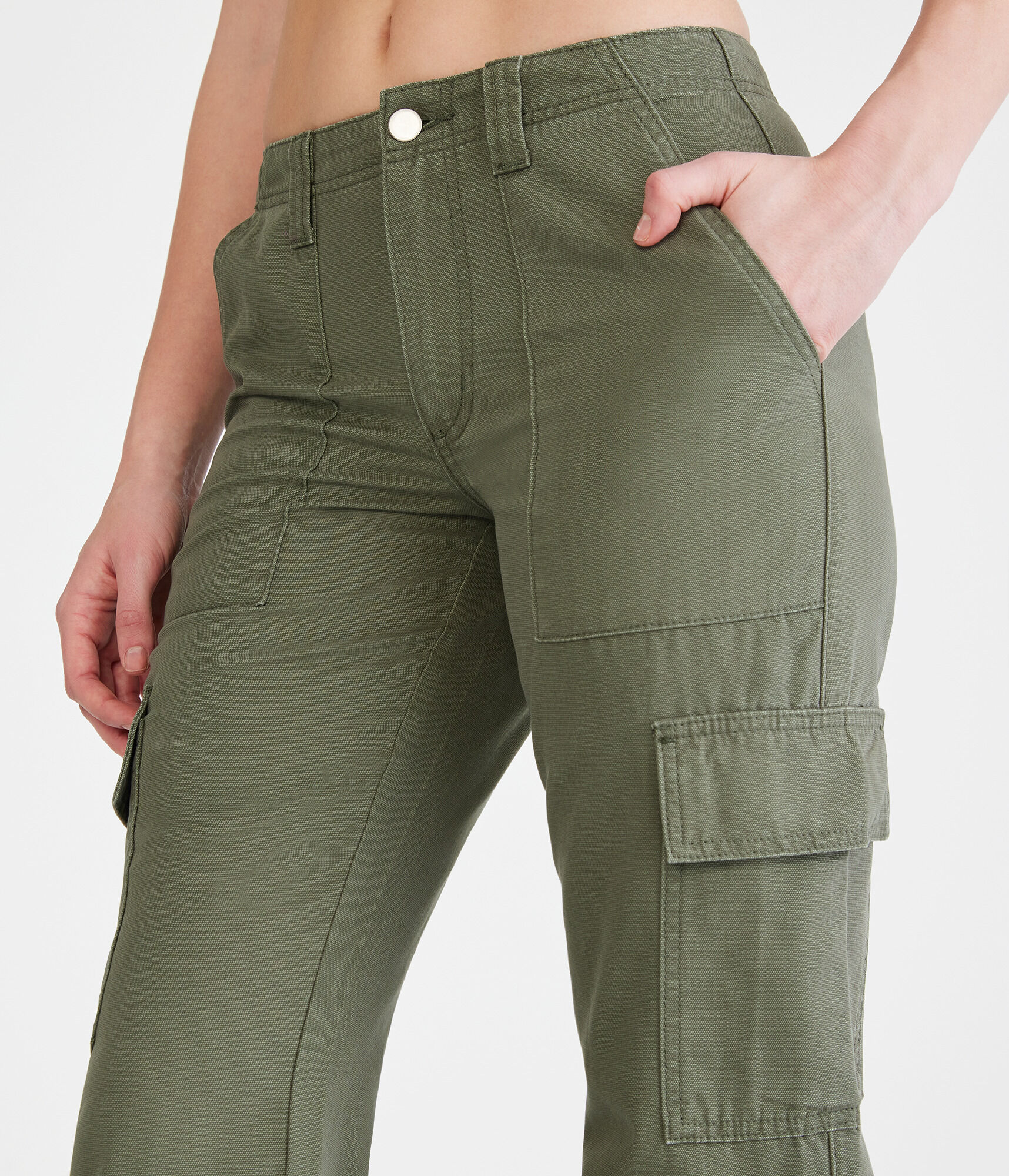 Low-Rise Flare Cargo Pants